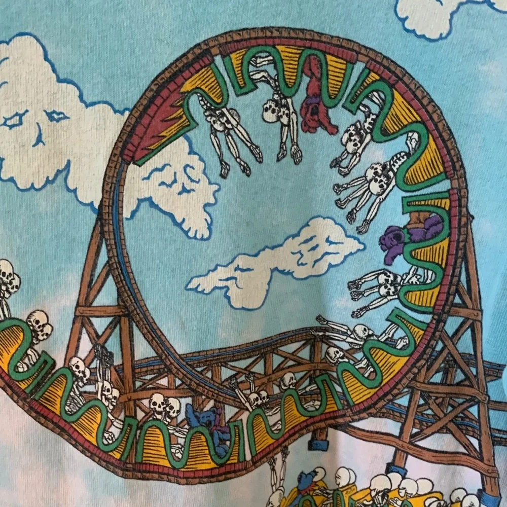Colorful Roller Coaster Adult Grateful DeadT-Shirt, L - Picture 3 of 10